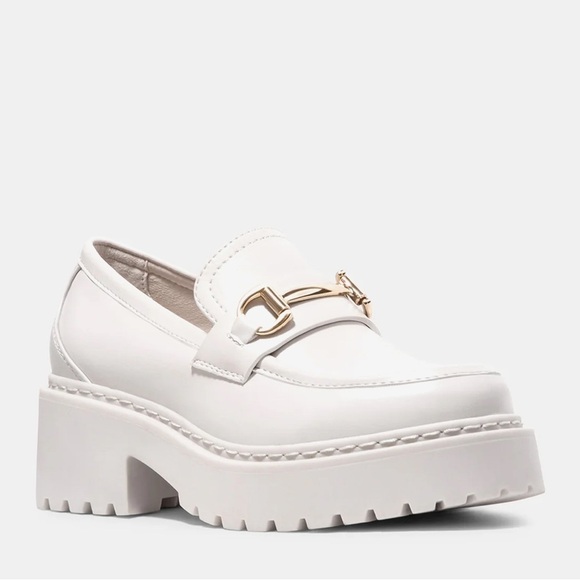 Steve Madden Fashion Leather White Loafers NWOT - Picture 3 of 6